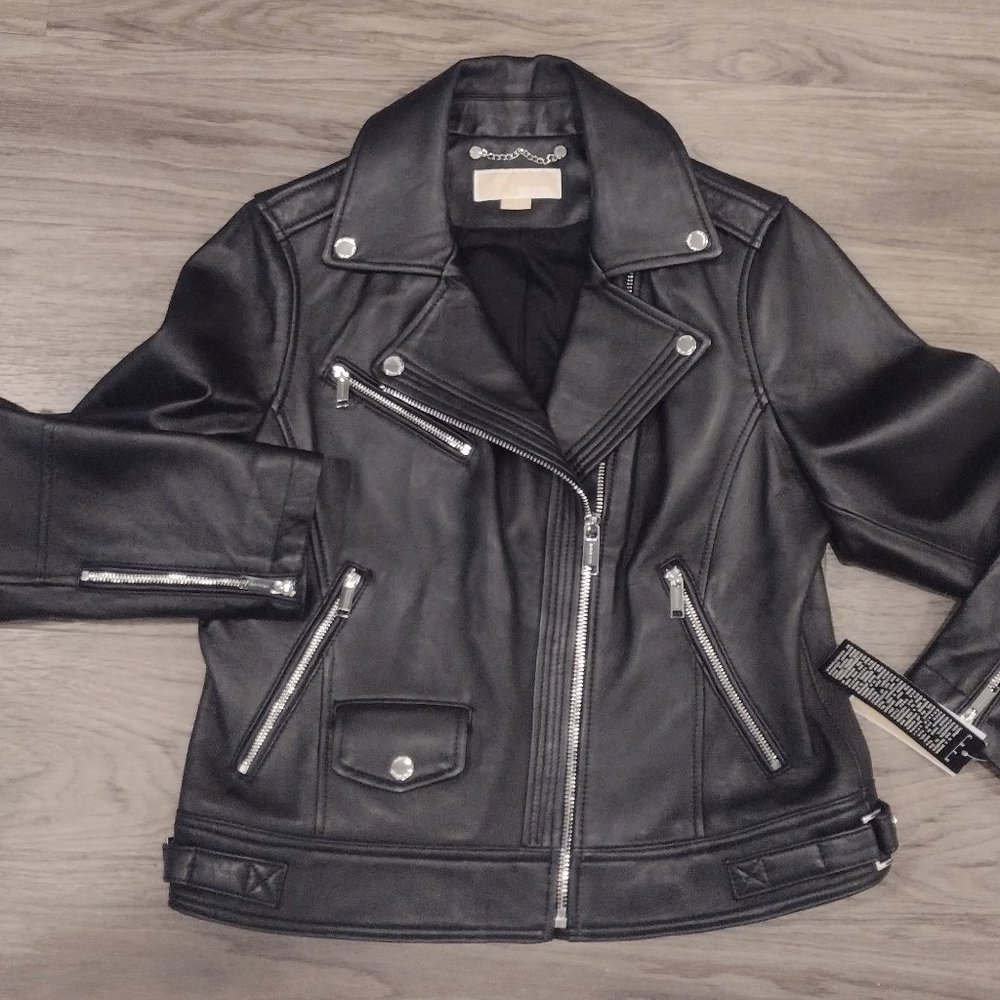 NWT Michael Kors Leather Moto Jacket